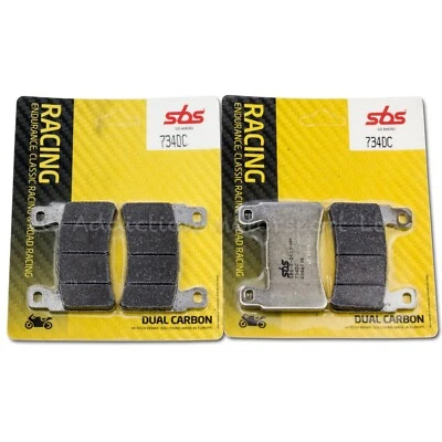 2x pares de pastillas de freno delanteras de carbono dobles Honda CBR600 F4, Sport 1999-06 SBS - 734DC Foto 1 de 3