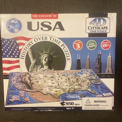 Rompecabezas Paisaje Urbano 4D EE. UU. Historia Sobre el Tiempo Rompecabezas 950 Piezas, ¡Completo!! Foto 1 de 4