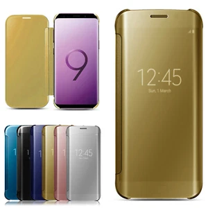 Phone Case For Samsung Galaxy S8 S9 Plus S7 S6 Edge S5 A5 J3 Mirror Flip Cover - Picture 1 of 8