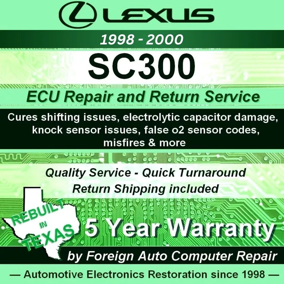 '98-2000 SC300 Lexus ECU Repair Service - Quick Turnaround - 5yr warranty - Image 1 of 1