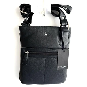 Bolso Bandolera Lloyd Baker Auli Cuero Negro Mediano Cremallera Superior Nuevo Con Etiqueta PVP £79 - Imagen 1 de 5