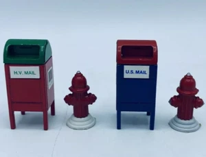 Department 56 Mail Box & Fire Hydrant Set of 4 5214-0 & 5517-4 Metal Accessories - Picture 1 of 12