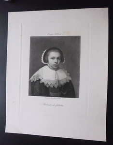 gravure: de Cuyp Albert..portrait de fillette,procédé et imprimeur Georges Petit - Bild 1 von 6