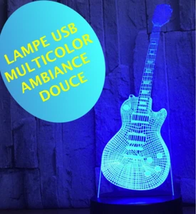 LAMPE GUITARE LES PAUL - ambiance - chevet enfant - 3 piles / USB - PROMO NOEL - Bild 1 von 12