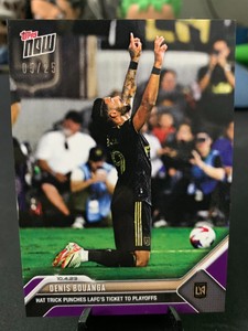 DENIS BOUANGA HAT TRICK - 2023 TOPPS NOW MLS 211 LAFC PURPLE /25!
