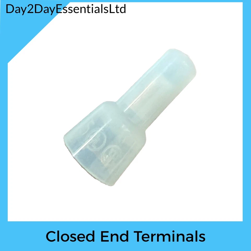 DAY2DAYESSENTIALSLTD Nylon Closed End Crimp Terminal Caps AWG Wire Connector Small Medium Big Sizes
