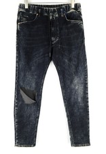 DIESEL Narrot-NE 084XM W34 Men Jeans Sweat Jogg Blue Slim Ripped Cotton Stretch