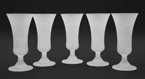 Jagermeister Footed Cordial Shot Glass Set of 5 Glaser Frosted 2cl ra - Picture 1 of 8