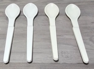 Vintage Tupperware Hängelöffel 4er Set weiß 5-1/2" Griff 1208-28 - Bild 1 von 14