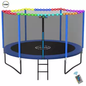 Trampoline for 2-3 Kids 8FT 10FT Trampoline for Adults with Enclosure Net 800LBS - Picture 1 of 10
