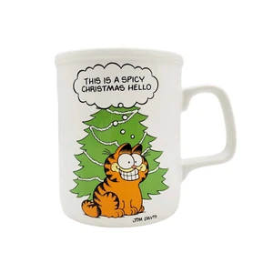 Taza de café de cerámica vintage Enesco Garfield el gato ""Spicy Christmas Hello - Imagen 1 de 1
