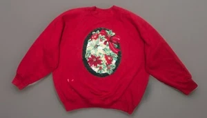 Fruit Of The Loom Holiday Women's L Red Grandma Crewneck Sweatshirt 90's Vintage - Picture 1 of 11