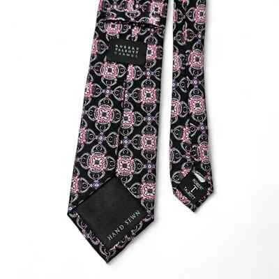 Robert Talbott Carmel Men's Silk Tie Pink Gray Black Foto 1 de 4