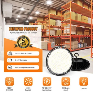 LED High Bay Light 240W 200W 150W Watt Warehouse GYM Shop Lighting Fixture UFO - Picture 1 of 21