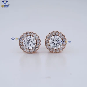 1.71 TCW Round Cut Labgrown Diamond Stud Earring 925 silver - Picture 1 of 4