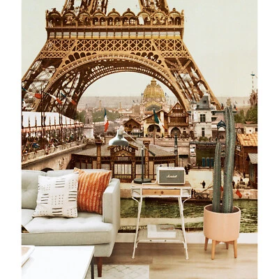 Wall Mural Sticker Eiffel Tower France Big City Removable Wallpaper Decal - Image 1 of 4