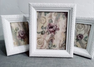 Juego de 3 cuadros de chambord croscill rosas moradas florales - Imagen 1 de 3