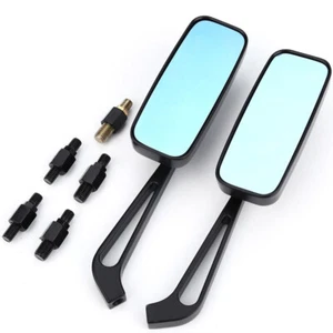 8mm/10mm Black Rectangle Motorcycle Rear View Side Mirrors Universal for Honda - Picture 1 of 9