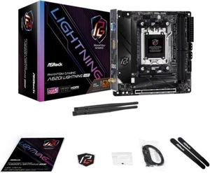 ASRock A620I LIGHTNING WIFI AM5 Ryzen7000 AMD A620 SATA 6Gb/s Mini-ITX Dual Cha - Photo 1/5