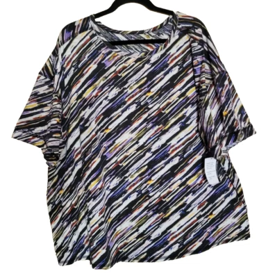 Top Westbound Nuevo con Etiquetas Artístico Acuarela Algodón Elástico Dobladillo Redondeado Plus 3X Abstracto Foto 1 de 4