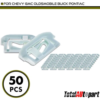 50Pcs Fasteners Window Reveal Moulding Clip for Chevy Olds 30.16mmx14.29mm Nylon - Image 1 of 4