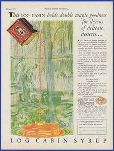 Vintage 1930 TOWLE'S LOG CABIN Syrup Pancakes Breakfast Ephemera 30's Print Ad - Picture 1 of 1