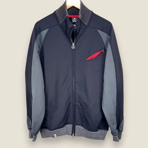 Air Jordan Bred Bomber Track Jacket Men XL Black Gray Zip Pocket Heavyweight VTG - Picture 1 of 12