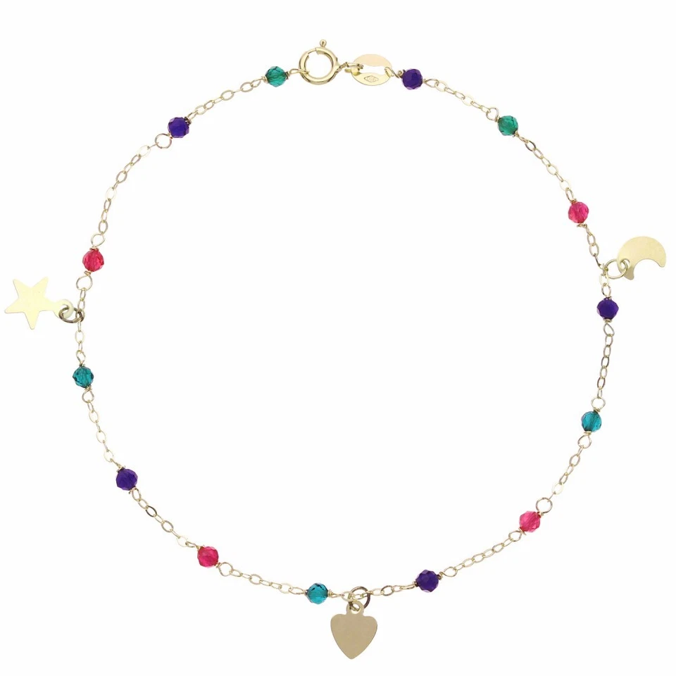 Браслет желтое золото 18 карат с камнями x цветной - Изображение 1 из 1