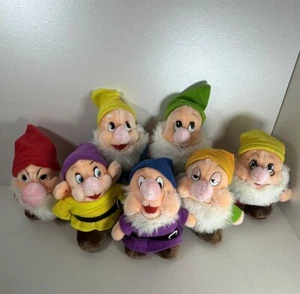 Walt Disney The Seven 7 Dwarfs Soft Toys - Vintage Disneyland Disney World Plush - Picture 1 of 12