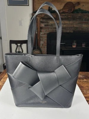 Ted Baker London Cuero Allie Nudo Gigante Shopper Negro NUEVO CON ETIQUETA Foto 1 de 4