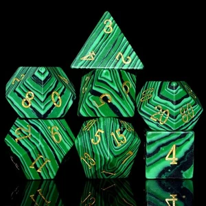 Juego de dados de piedra de malaquita RULE DICE D&D 7 PIEZAS piedras preciosas - Imagen 1 de 5
