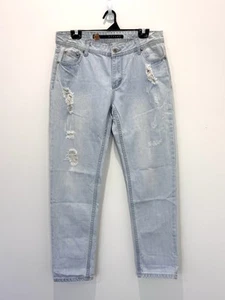 REFUGE Denim Light Blue Jeans 14 W32 Distressed Ripped Mid Rise Straight - Picture 1 of 20