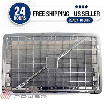 Rejilla delantera cromada para Volvo VNL 2004-2017 con pantalla de errores y rayas Foto 1 de 4