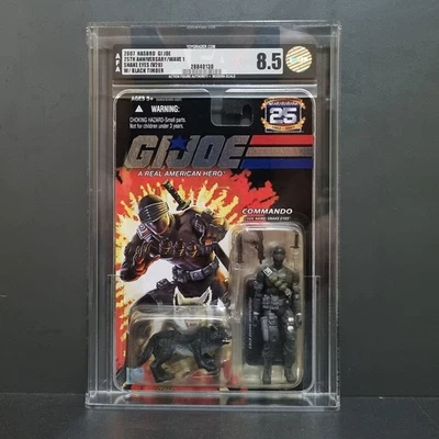 GI Joe 2007 HASBRO 25 Anniversary Snake Eyes (V29) W/Black Timber AFA Graded 85 - Image 1 of 4