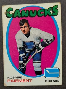 Tarjeta de hockey Topps 1971-72 #24 - Rosaire Paiement - Vancouver Canucks - Imagen 1 de 2