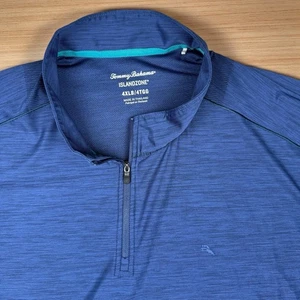 Tommy Bahama Island Zone 1/4 Zip Pullover Men’s 4XB Blue Polyester EUC - Picture 1 of 7