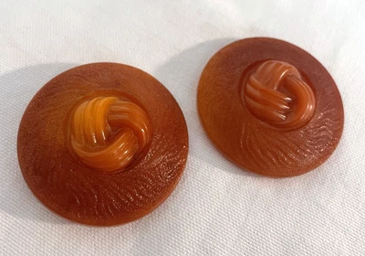 Large Vintage Orange Buttons - Set of 2 - Image 1 of 4