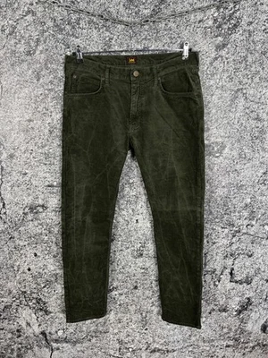 Pantalones de terciopelo cónicos ajustados LEE para hombre pantalones verdes vintage talla W34 L32 Foto 1 de 4
