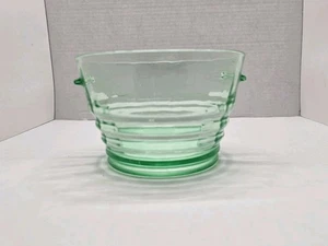 Paden City "Party Line" green depression glass ice bucket Pattern #191 Uv Glow - Picture 1 of 5