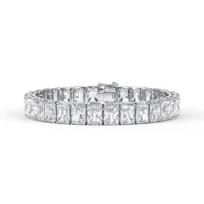 Brazalete de tenis de diamantes de corte radiante de 46 quilates con certificación GIA Foto 1 de 4