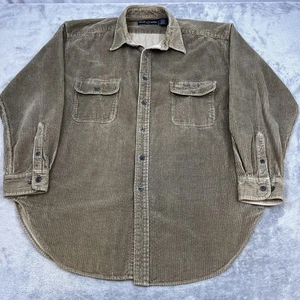 Lawton Harbor Hemd Herren XL olivgrün Cord Knopf Langarm Shacket - Bild 1 von 12