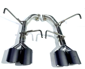 Quad Tips Exhaust For 22-Up Subaru WRX 4" Axle Back Muffler Delete Carbon Fiber - Picture 1 of 8