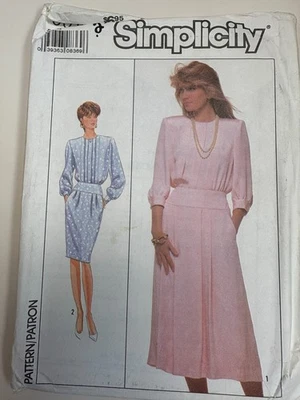 Simplicity 9015 pattern, Pleated bodice dress, Misses Size 14, UNCUT - Image 1 of 2