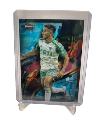 OWEN WOLFF 22/99 AQUA COMMON REFRACTOR 2024 Topps Finest MLS AUSTIN FC #44 - Image 1 of 2