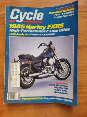 CYCLE magazine Sep 1984 Honda Interceptor Harley FXRS BMW K100RS SUZUKI RM250E - Image 1 of 4