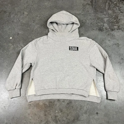 Soul Cycle Hoodie Womens Small Gray Flaws Pullover Gym Logo Preowned - Image 1 of 4