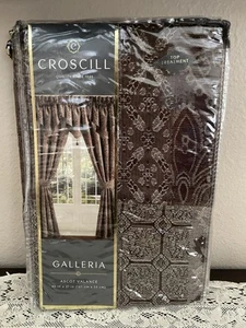 Croscill Galleria Brown Ascot Valance 40" x 21" 2A0-454O0-6406/200 Brand New Pkg - Picture 1 of 10