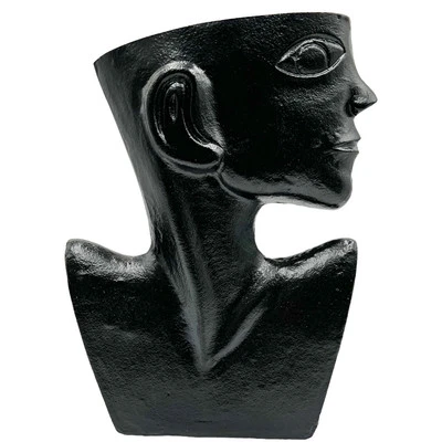 Bergamo Art 14.5 Inch Tall Decorative Handmade Aluminum Face Flower Vase - Image 1 of 4