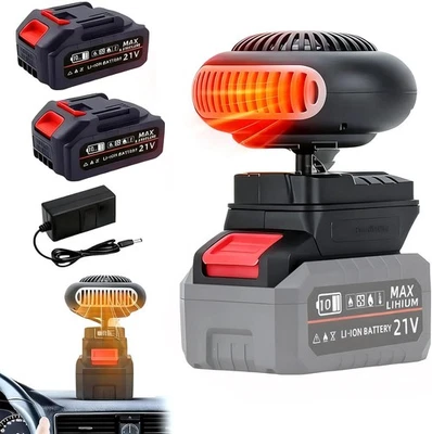 CARZIYER Auto Heizung mit Akku, Heizlüfter Auto Heizun, Tragbare 170W Auto Heizung mit 2