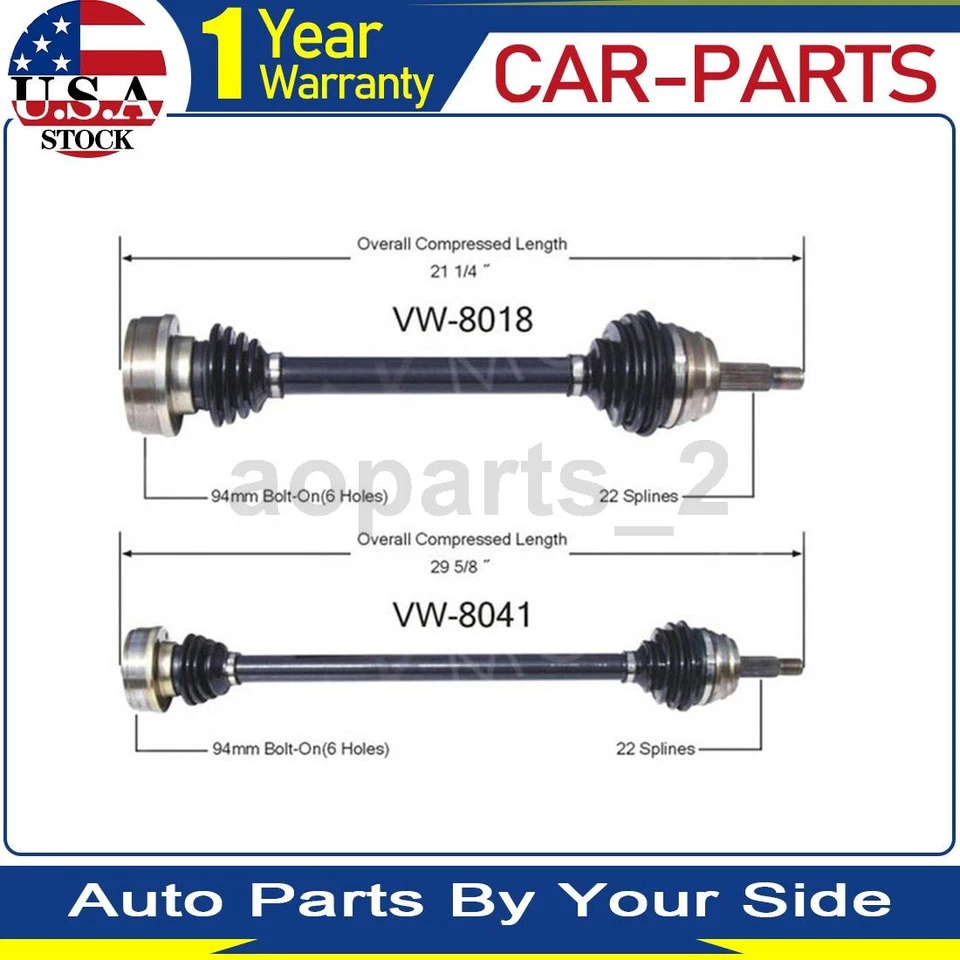 2 передних шарнирных вала оси TrakMotive для Volkswagen Rabbit 1980 1979 1978 1977 - Изображение 1 из 3